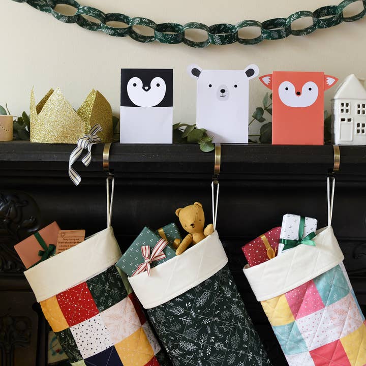 Clara and Macy - Wholesale Holiday Stocking - Traditional Patchwork Quilted Christmas Stocking4