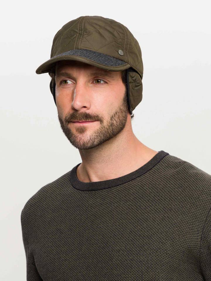 Corduroy and Nylon Puffer Base Cap for wholesale by FRAAS - The Scarf Company