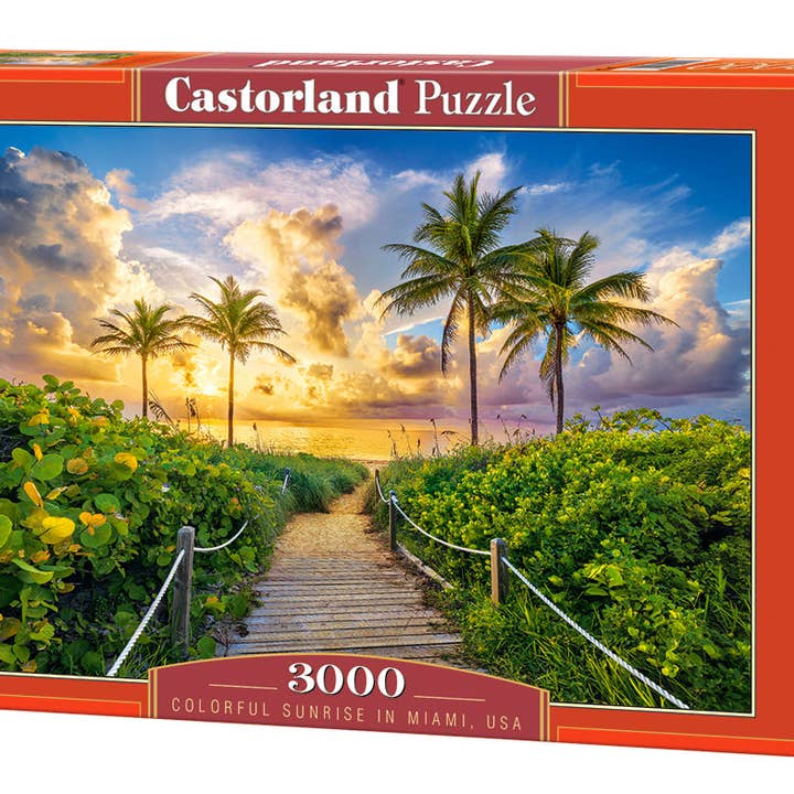 Puzzles de 3000 pièces, lever de soleil coloré à Miami, États-Unis, puzzles pour adultes, Castorland C-300617-2 pour la vente par CASTORLAND by Bridge Toys
