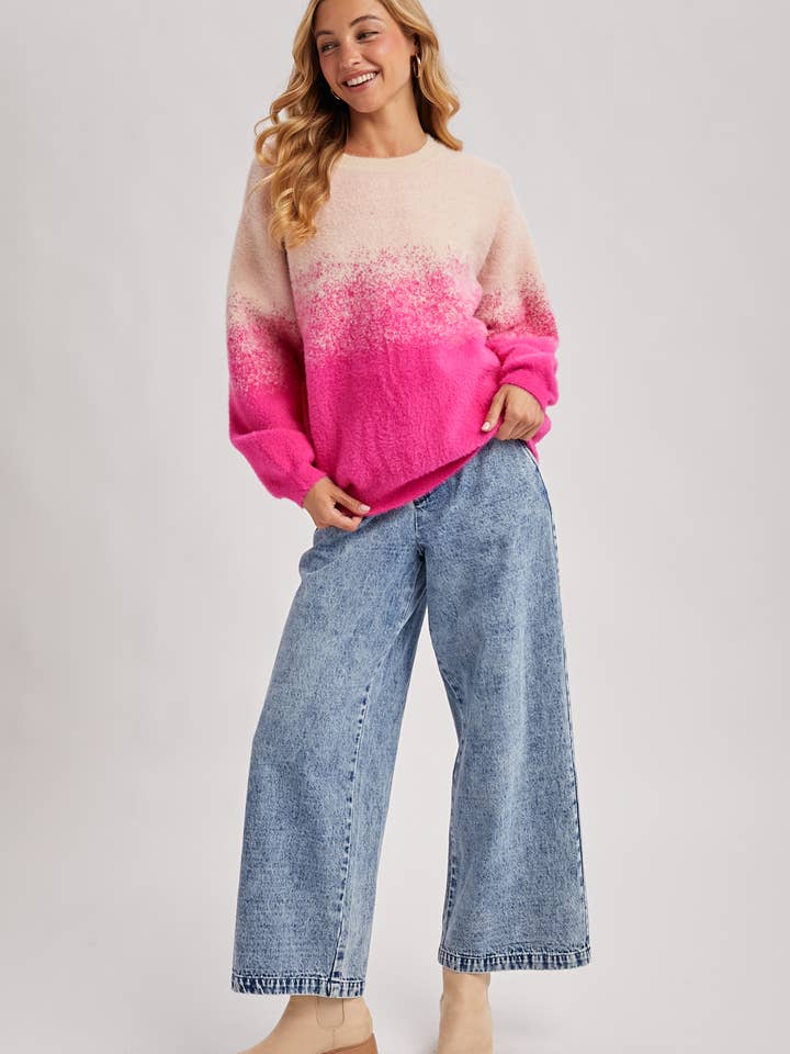 Bluivy - Wholesale Knit Sweater - Women's - FUZZY OMBRE KNIT SWEATER7