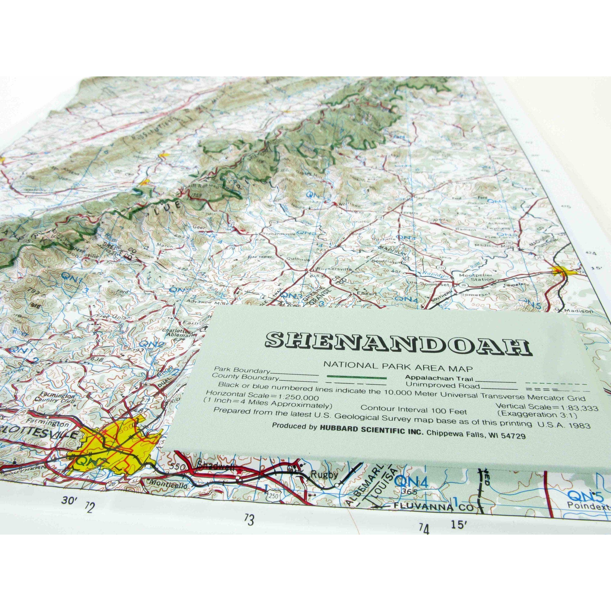 Map Shop - Wholesale Map - Shenandoah National Park Raised Relief Map by Hubbard1