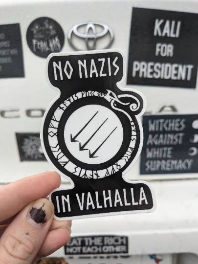 No Nazis in Valhalla Vinyl Sticker for wholesale by Fendywitch Designs
