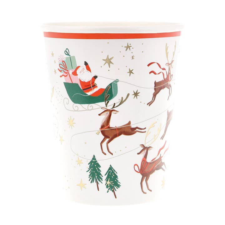 Santa, Sleigh & Reindeer Cups for wholesale by Meri Meri
