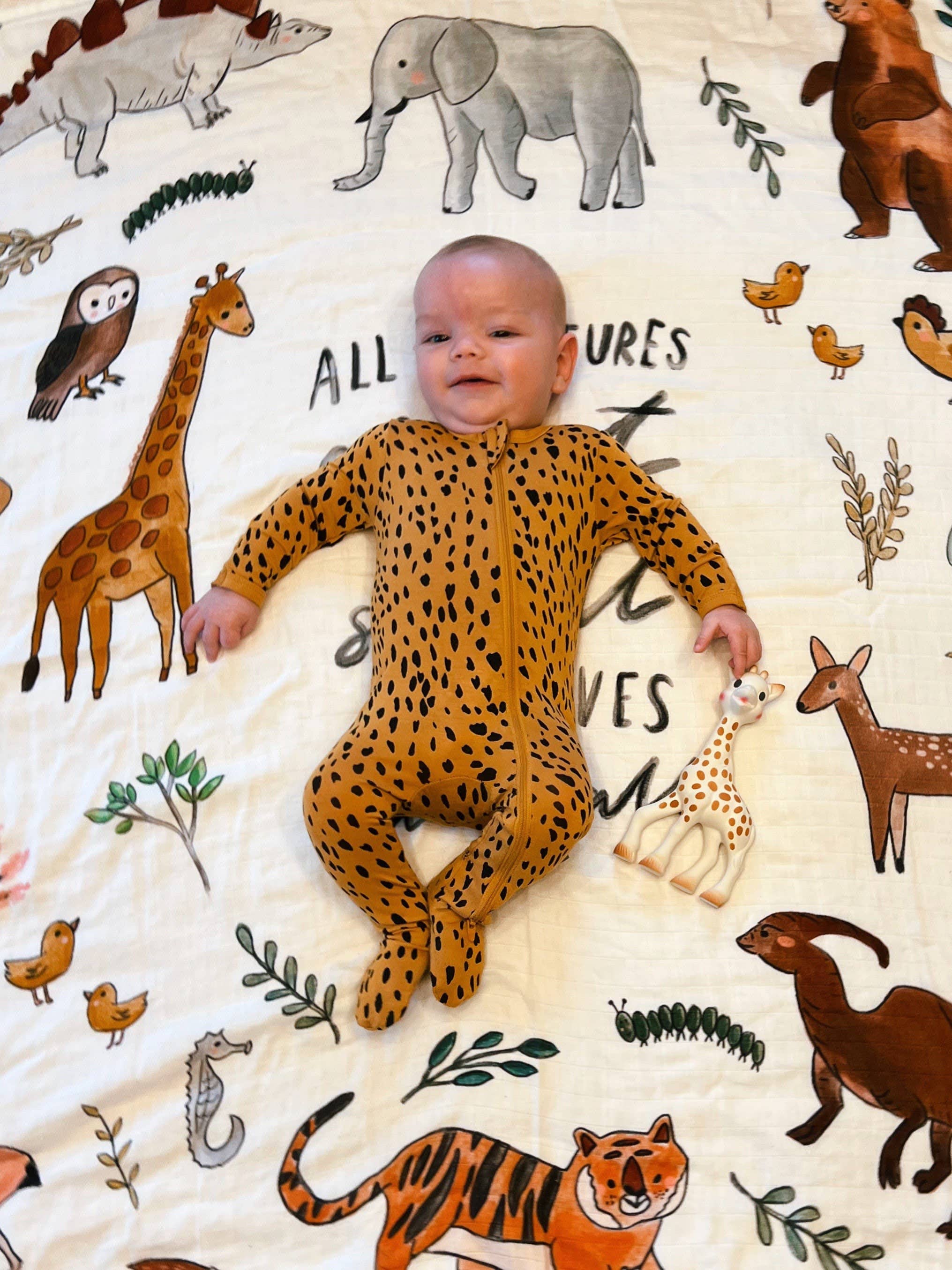 Fawnly - Wholesale Swaddle – Baby - Creatures Great And Small Bamboo Cotton Muslin Swaddle2