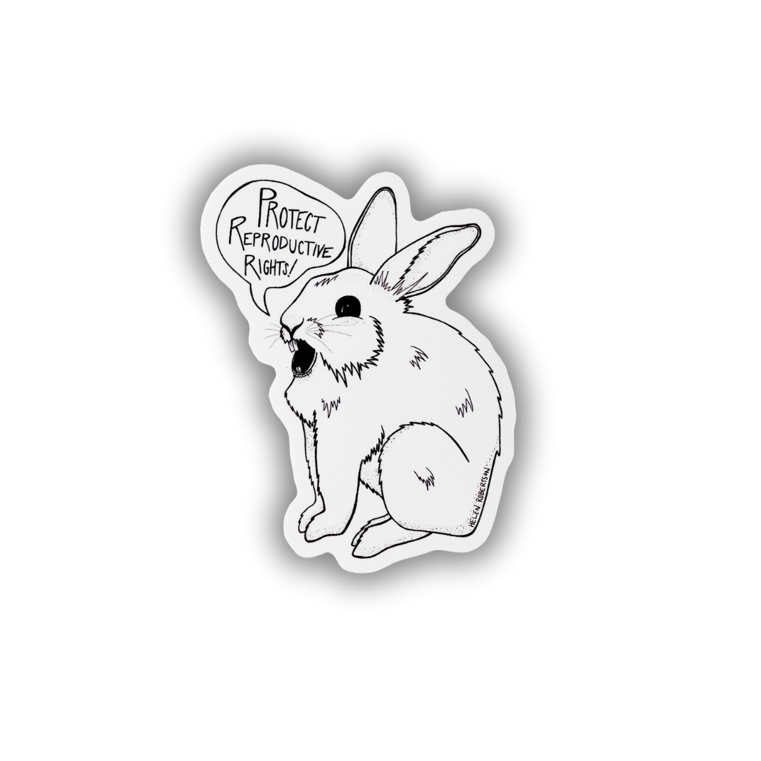 Seven Herons Studio - Wholesale Sticker - Reproductive Rights Rabbit1