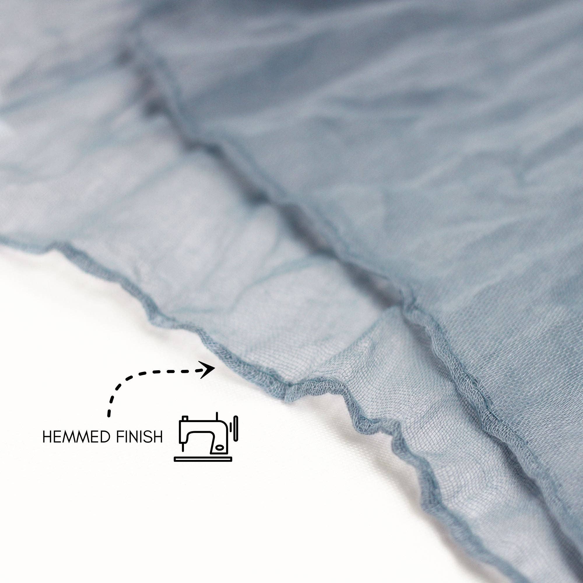 YOUR CHAIR COVERS - Wholesale Table Runner - 35 in X 10 ft Gauze Cheesecloth Table Runner Dusty Blue2