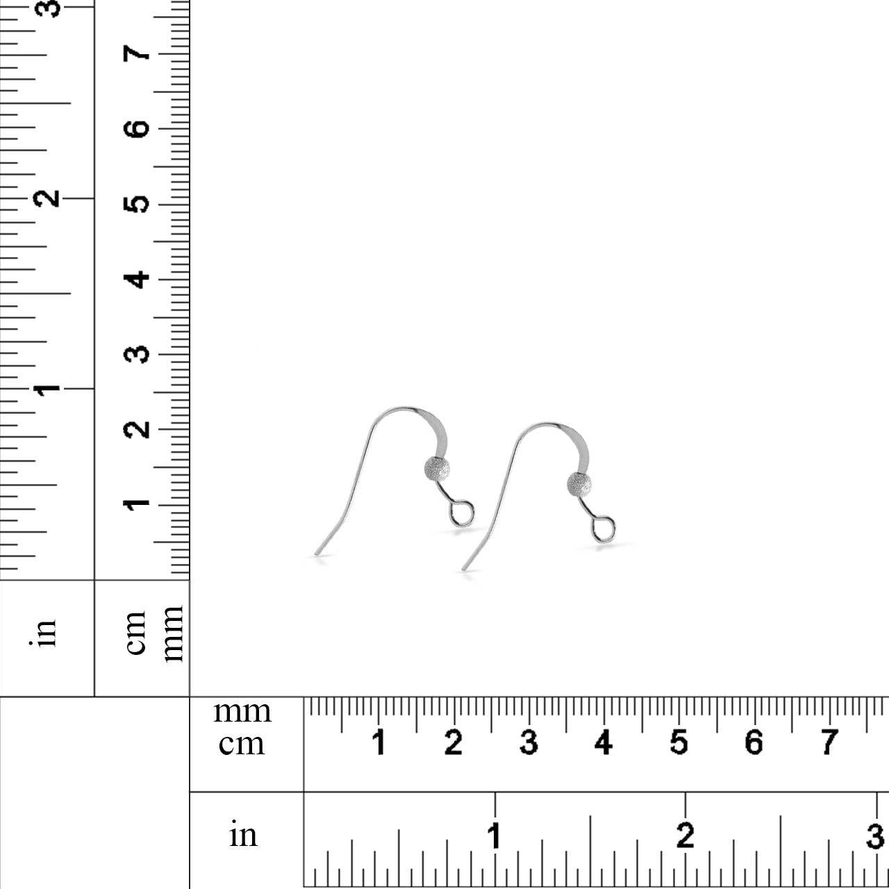 Plazko - Wholesale Dangle Earrings - French Hook Flat Ear Wires W/ Stardust Bead Sterling Silver 18x16mm - 5 pairs1