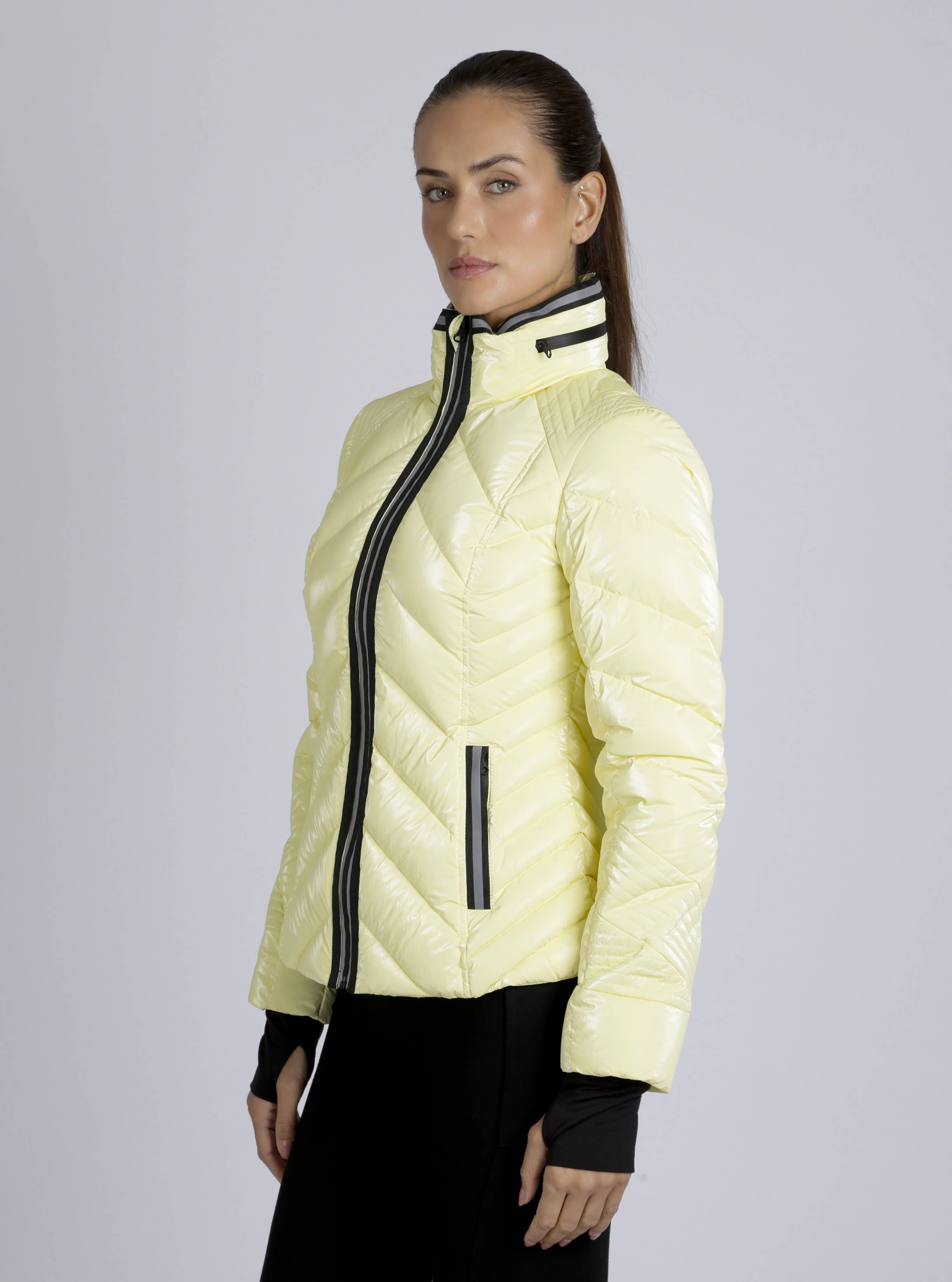 Blanc Noir - Vente Doudoune – femme - Doudoune Super Hero avec bordure réfléchissante - LL8