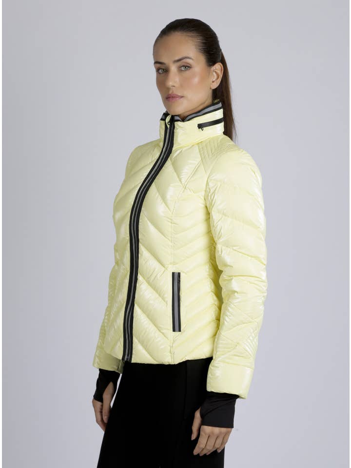 Blanc Noir - Vente Doudoune – femme - Doudoune Super Hero avec bordure réfléchissante - LL8