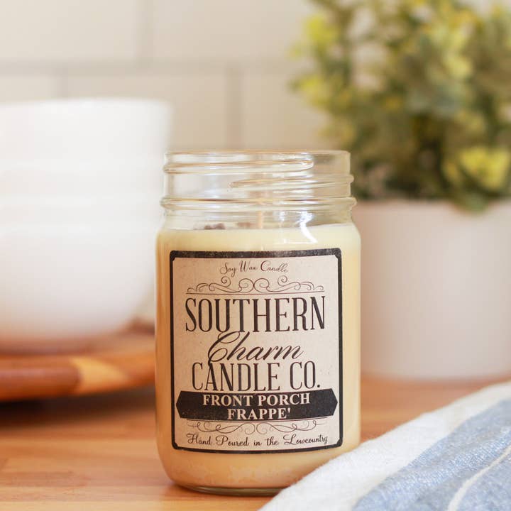 Southern Charm Candle co - Wholesale Jar/Filled Candle - FRONT PORCH FRAPPE SOY WAX HAND POURED CANDLE 12 OZ1