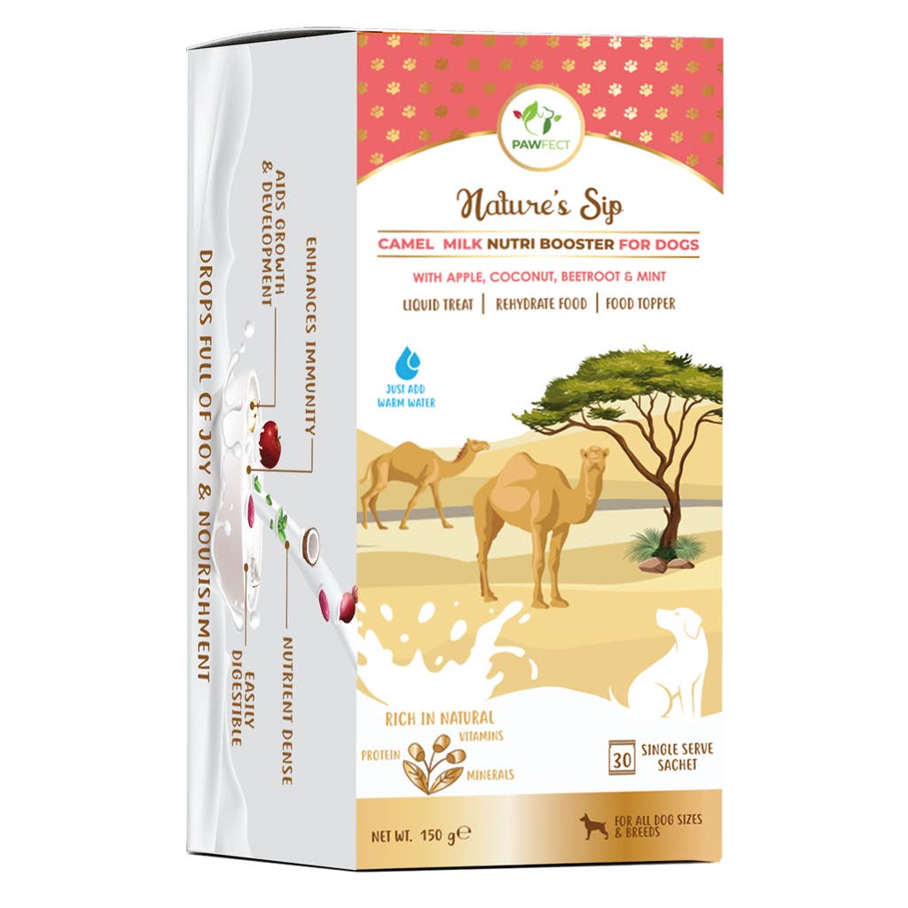 Pawfect Foods – wholesale Pet supplement – Dog – Pawfect Nature's Sip Camel Milk Powder with Apple, Coconut, Beetroot & Mint for dogs | Easily Digestible| Pre & Probiotics| Healthy Topper| Low Glycemic| Hydration Support10
