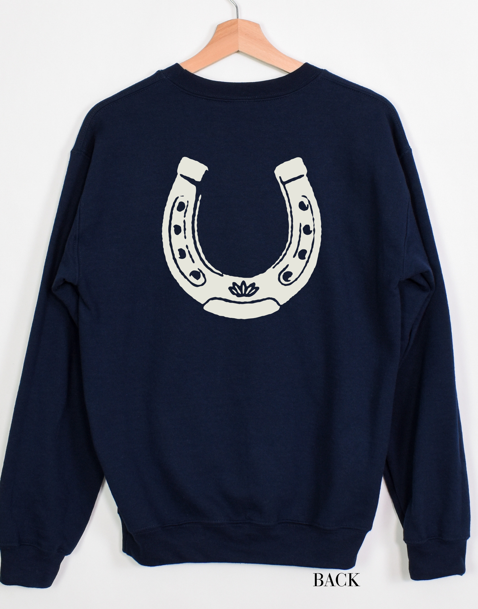 Ali Dee - Wholesale Graphic Sweatshirt - Women's - Heritage Horseshoe Western Sweatshirt - Navy3