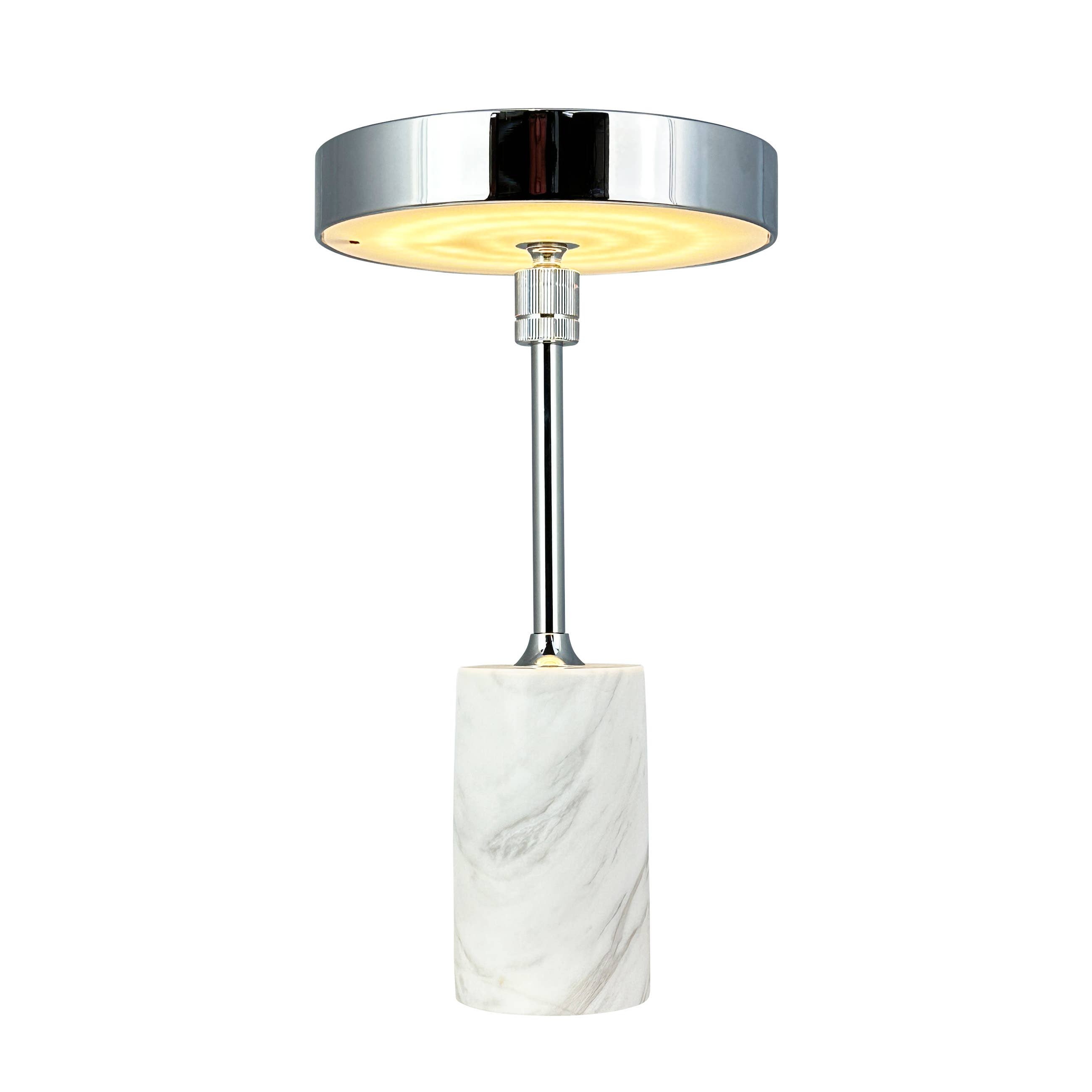 Dyberg Larsen - Wholesale Accent/Desk Lamp - Starlight LED rechargeable table lamp chrome/ white marble1