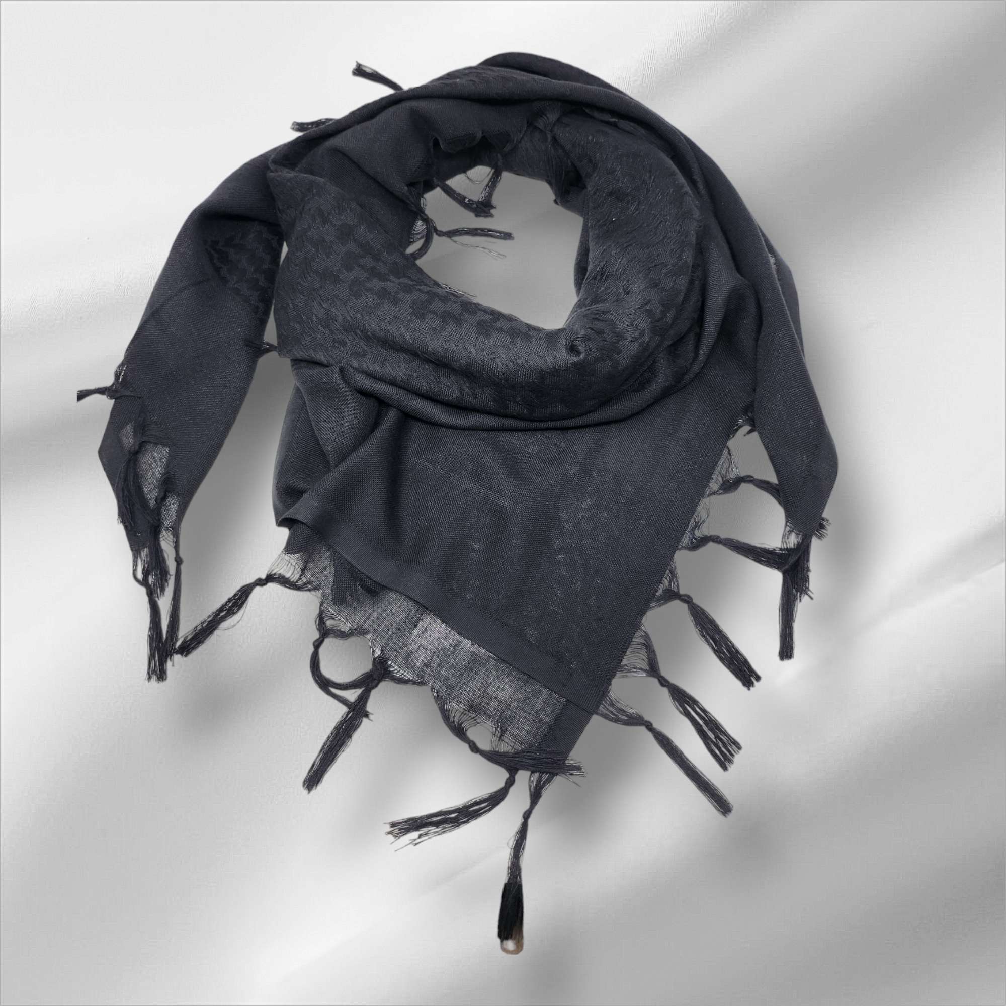 George's Regional – wholesale Scarf – Unisex – Keffiyeh Shemagh Scarf 100% Cotton - Black on Black7