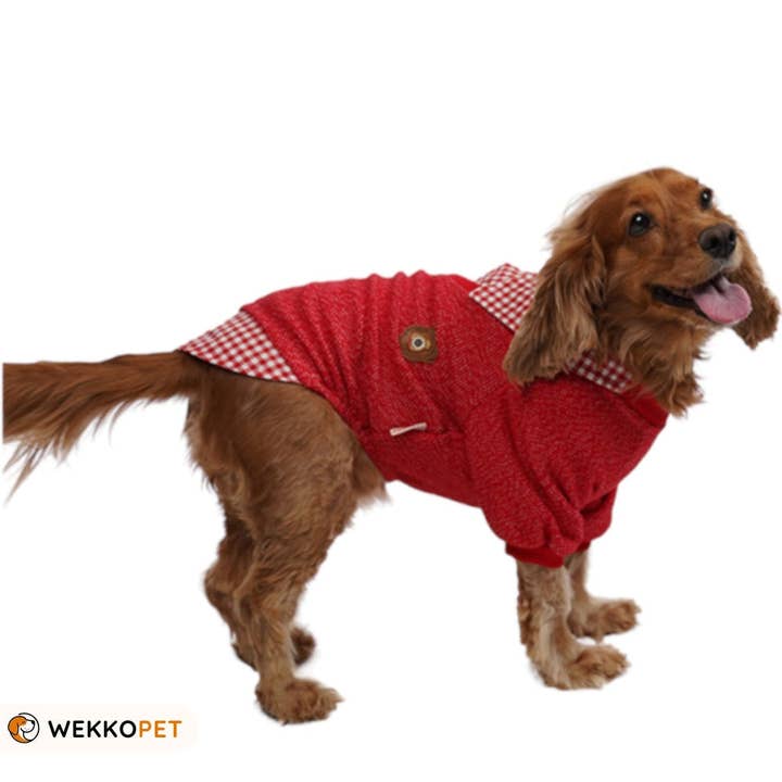 (SÆT MED 5) Høj kvalitet hund sweatshirt -Rød collage- Perfekt hundeelskergave - WEKKOPET for engroshandel hos WEKKOPET