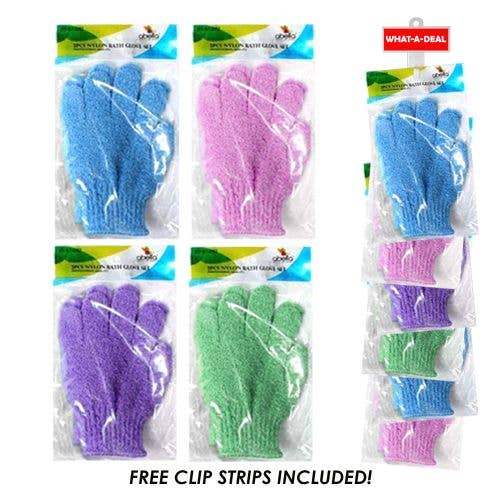 Deluxe Import Trading - Wholesale Handschoenen - Uniseks - 24-delige nylon badhandschoen met 2 clipstrips