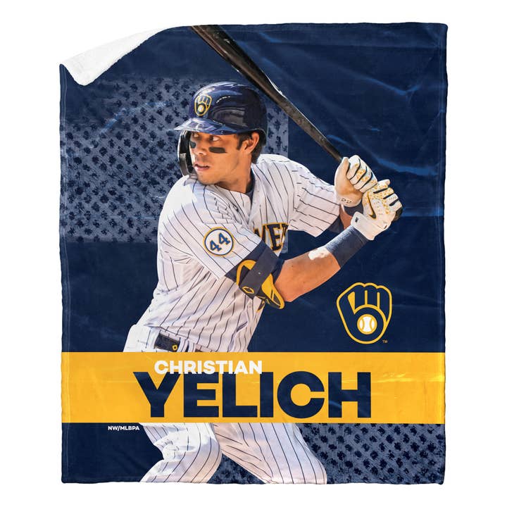 MLB Brewers Christian Yelich - Jeté en sherpa toucher soie pour la vente par The Northwest Group
