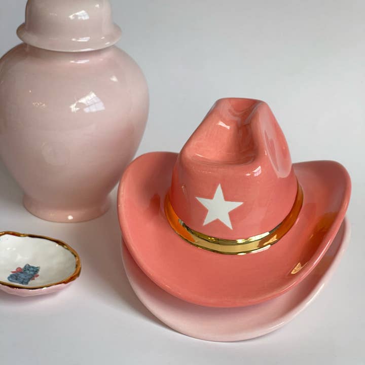 Lo Home | Ruby Clay – Objeto de mesa decorativo por atacado – Chapéu de Cowboy Cerâmico4