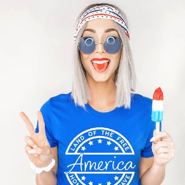 Amérique Terre de la Liberté Maison des Braves Couleur Unique (Adulte) pour la vente par Heat Transfer Hub