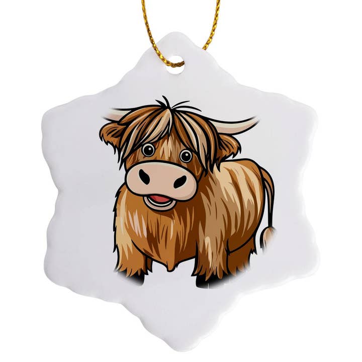 3dRose – Engroshandel Pynt – 3dRose, Sød Højlandskvæg Tegneserie, Ornament7