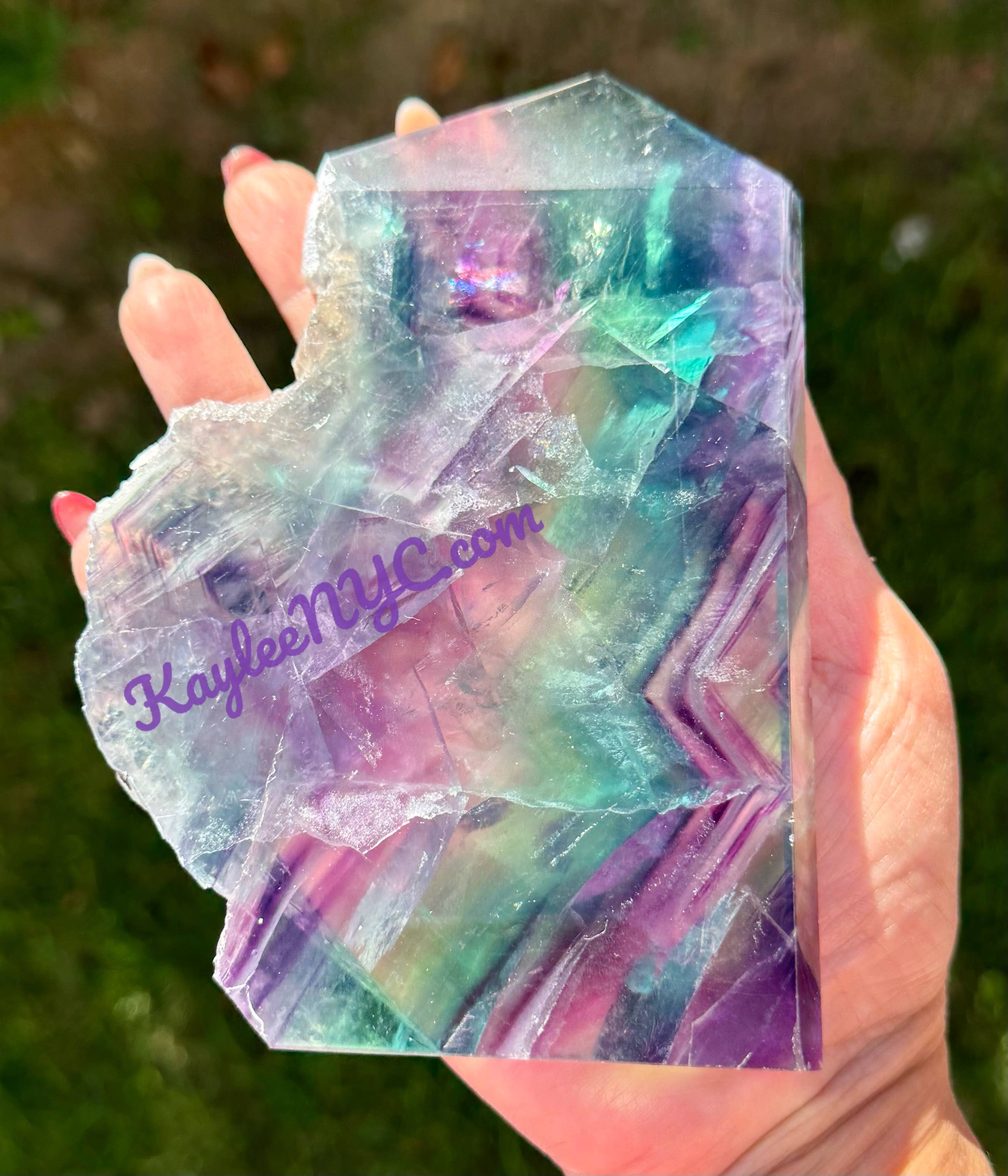 KayleeNYC - Wholesale Spiritual Stone/Crystal - 3-5 PCs Natural Fluorite Obelisk Point Crystal Energy3