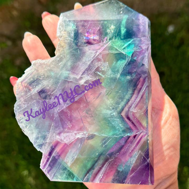 KayleeNYC - Wholesale Spiritual Stone/Crystal - 3-5 PCs Natural Fluorite Obelisk Point Crystal Energy3