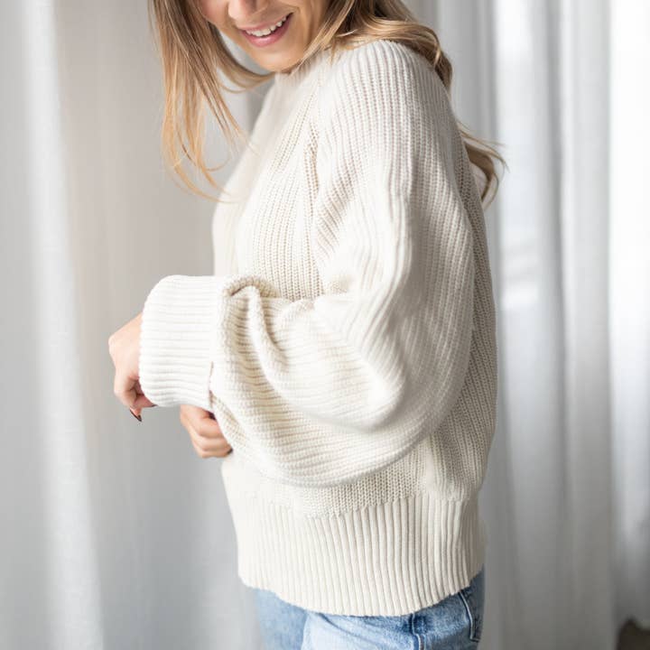 Casual Wear - Wholesale Knit Sweater - Women's - Tricot coton - crème1