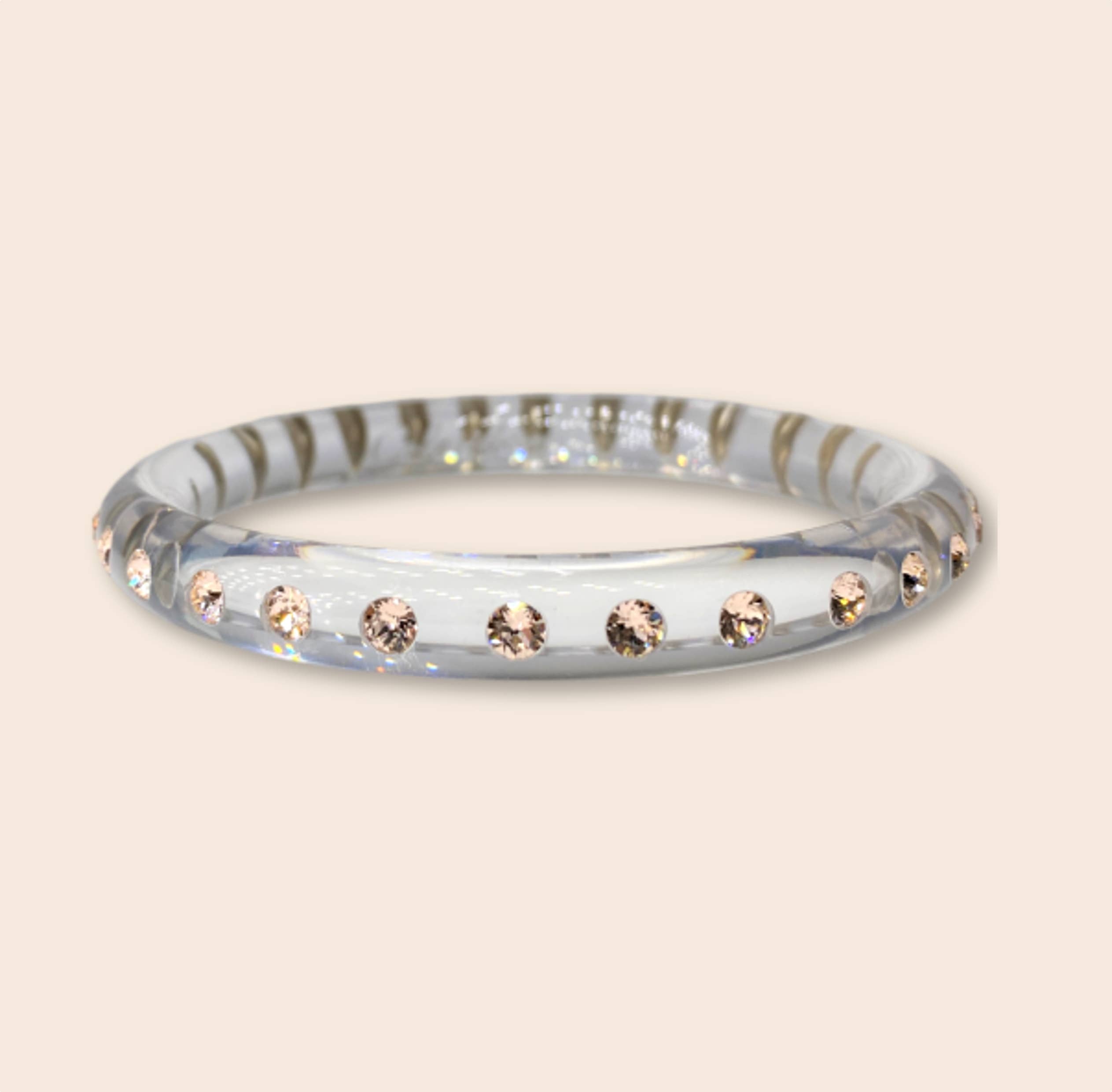 Piccolo Bari bangle in transparent with champagne for wholesale on Faire
