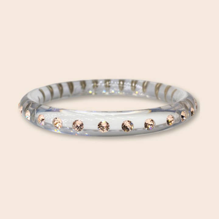 Piccolo Bari bangle in transparent with champagne for wholesale on Faire0