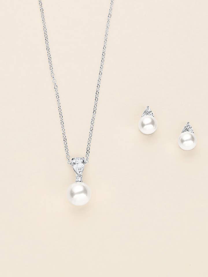 Madelyn Pearl Jewelry Set for wholesale by allureweddingjewelry