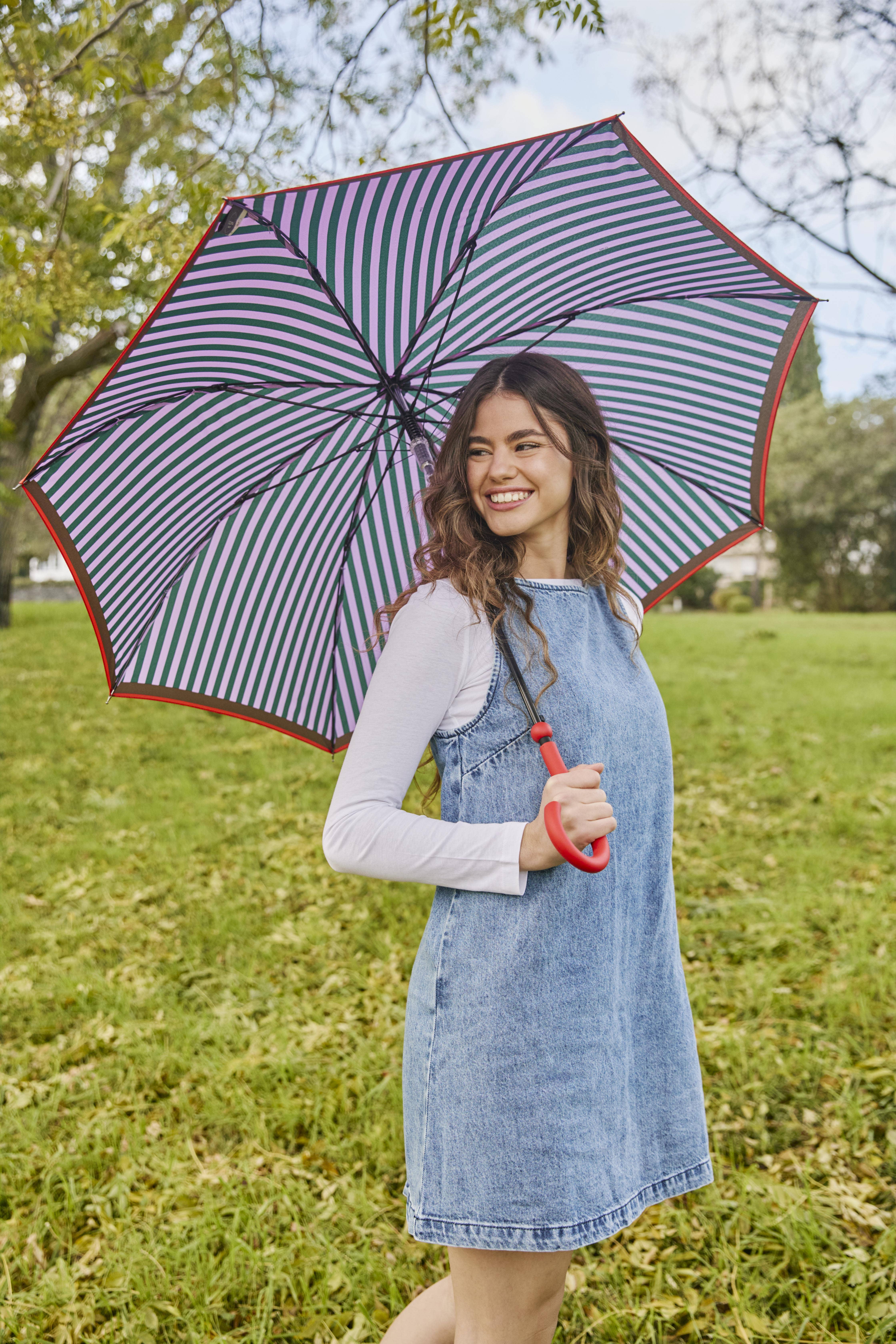 Mkr International - Wholesale Umbrella - Women's - Joy Striped Automatic Long Umbrella4