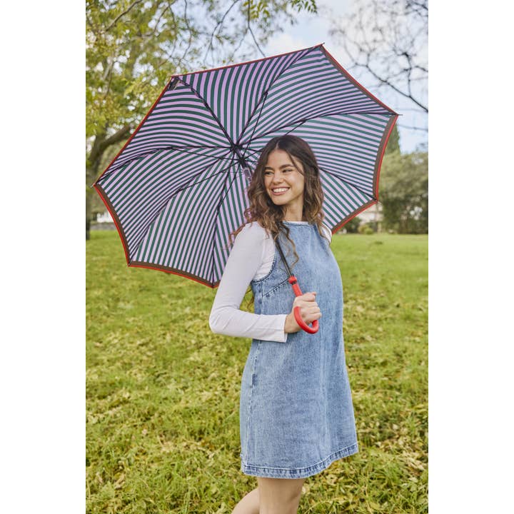 Mkr International - Wholesale Umbrella - Women's - Joy Striped Automatic Long Umbrella4