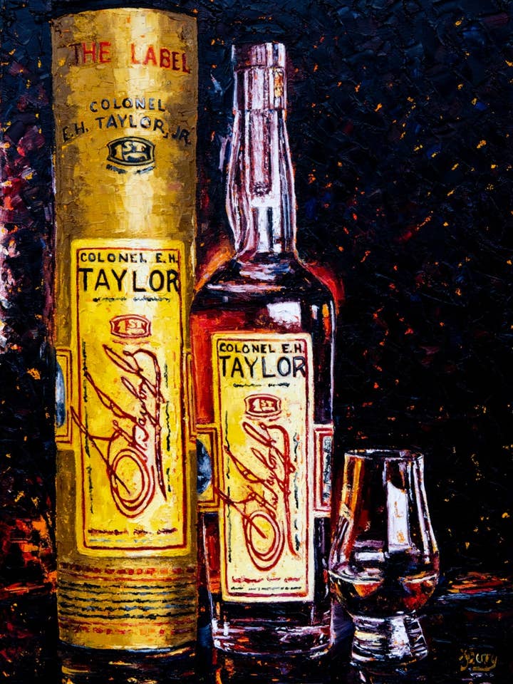 Bourbon Print "EH Taylor & The Glencairn" for wholesale by Kim Perry Studio