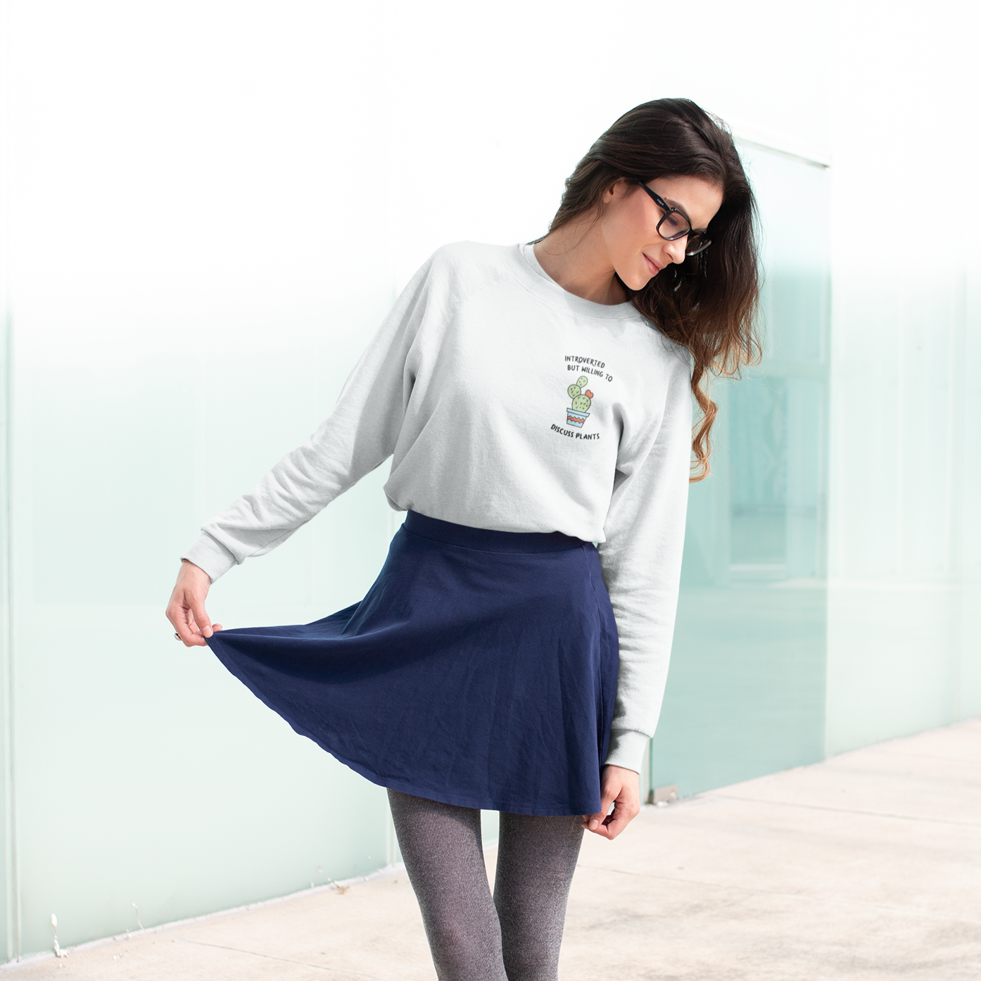 Oat Milk Club – wholesale Graphic sweatshirt – Unisex – Introverted But Willing to Discuss Plants - Organic Cotton Sweatshirt2