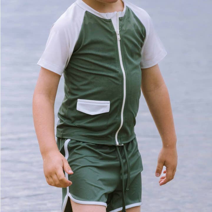 Kaki UV-werend T-shirt met korte mouwen voor wholesale door Drôles de Marmots