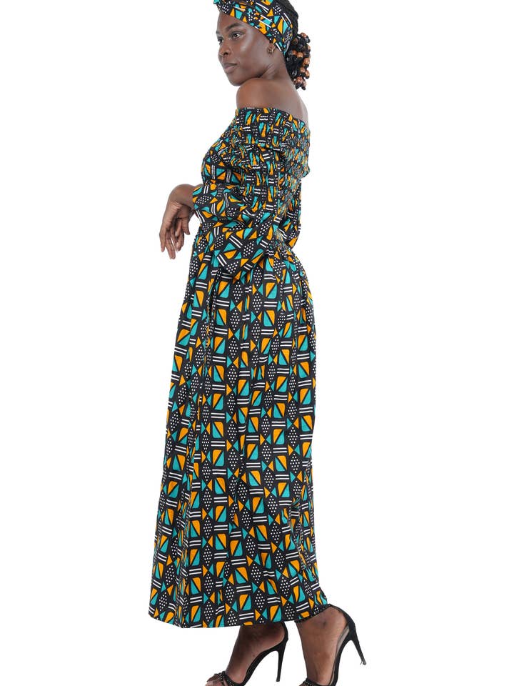 Satsuma Wholesale - Wholesale Dress - Women's - Ankara Long Smocked Dress
