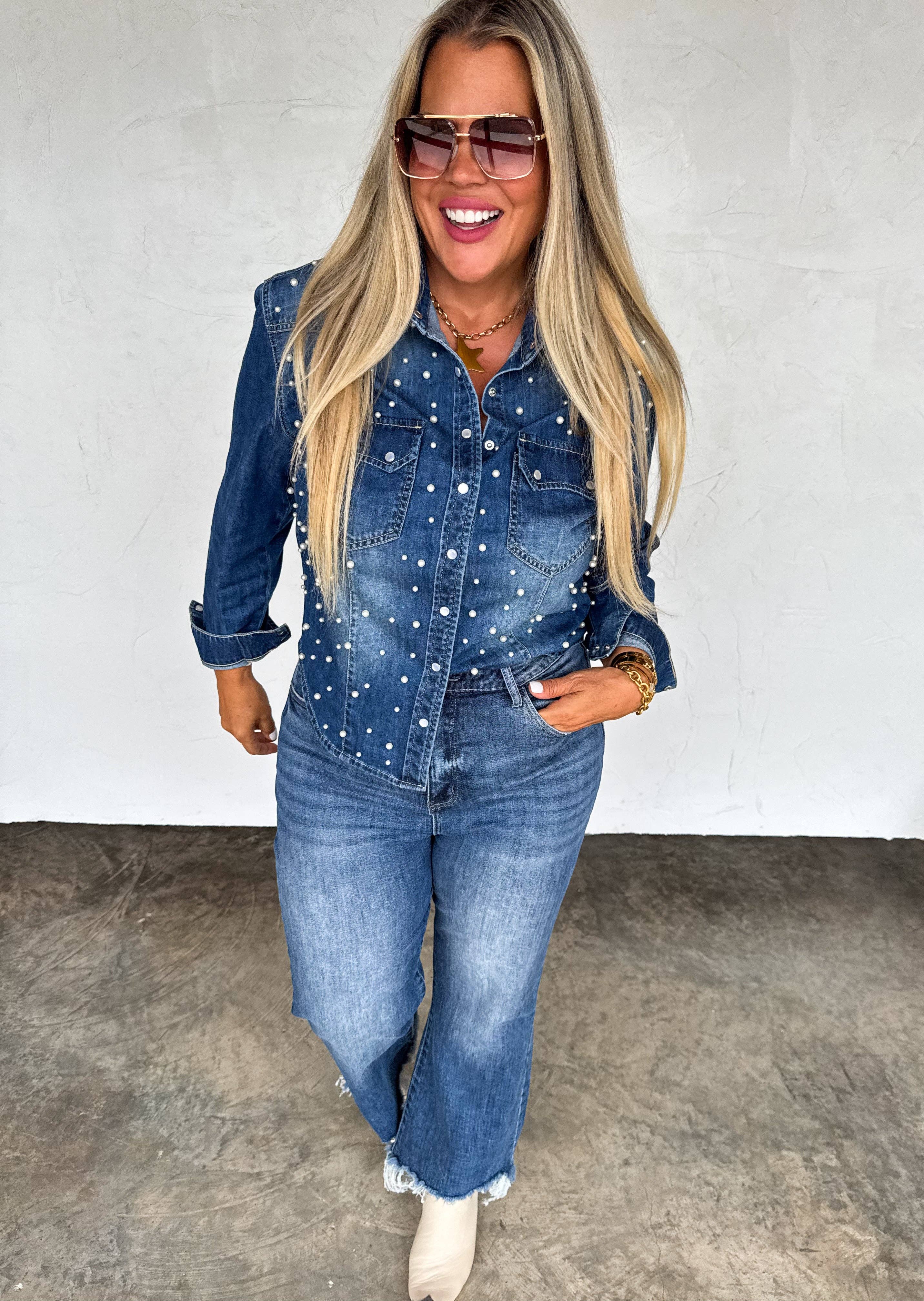 BLAKELEY - Wholesale Button Down Shirt - Women's - DOLLY DENIM TOP5