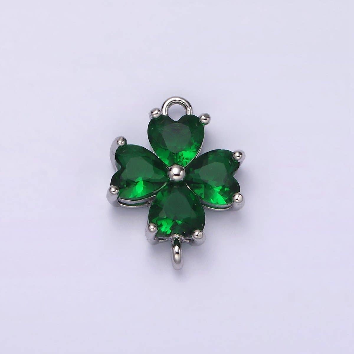 Aim Eternal - Venta al por mayor Abalorios/colgantes individuales - Conector de Flor de Pétalo de Corazón con Circonitas en Azul Bebé, Verde Azulado, Azul, Menta, Verde, Azul Oscuro, Fucsia Relleno de Oro de 14K en Oro y Plata | G-203 - G-21611