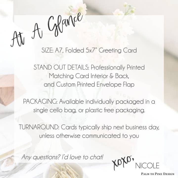 Palm to Pine Design - Wholesale Baby Card - Woodland Welcome Baby Shower Card, Folded Greeting Card1