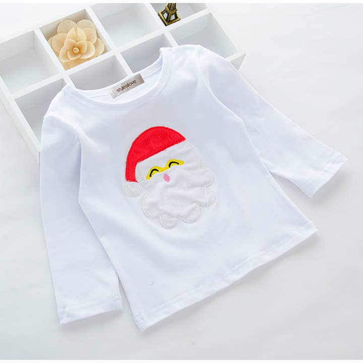 Fennco Styles - Wholesale Sleepwear set – Kids - White & Red Santa Cotton 2pcs Baby Pajamas Set1