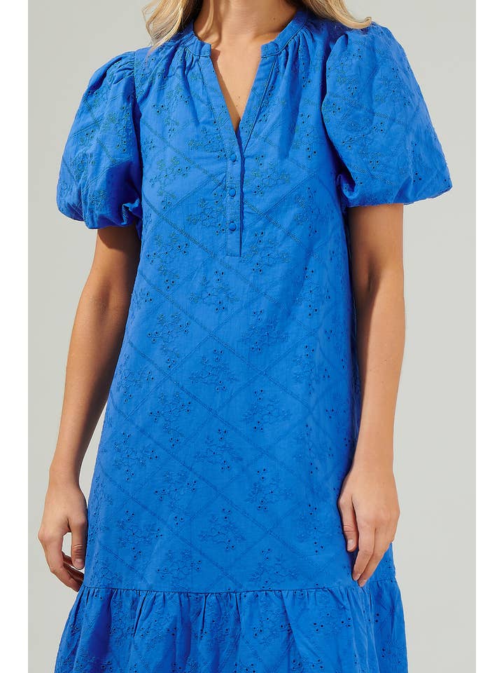 Blue Mar Nova Eyelet Midi Dress for wholesale on Faire