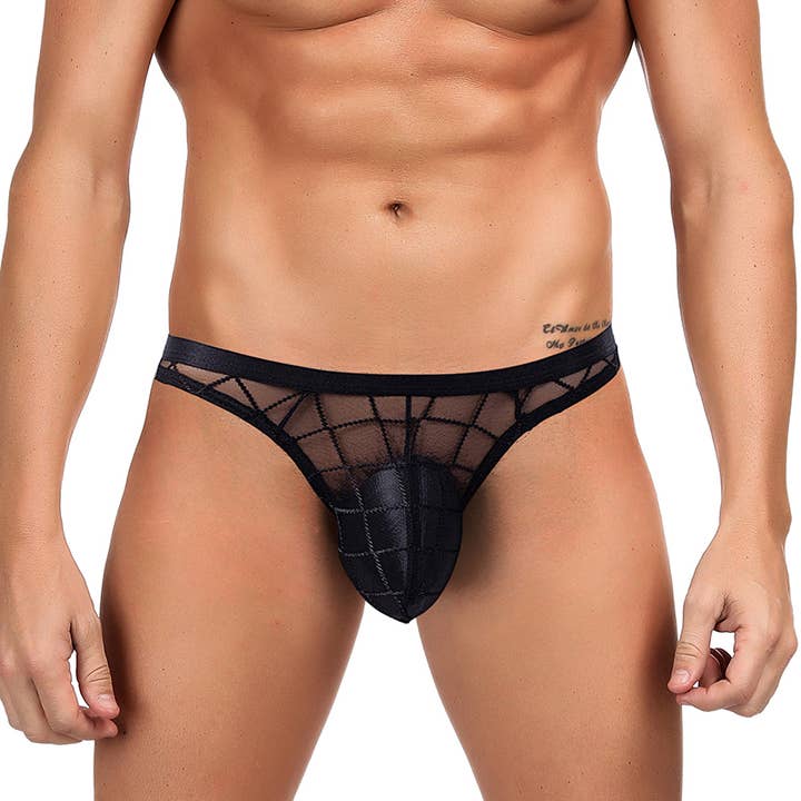 Western Fashion - Wholesale Underwear - Men's - BLACK DIAMOND MESH MENS UNDERWEAR