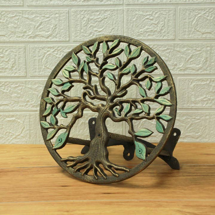 Zeckos - Wholesale Outdoor Ornament/Decor - Cast Iron Tree of Life Decorative Garden Hose Hanger 12-Inch5
