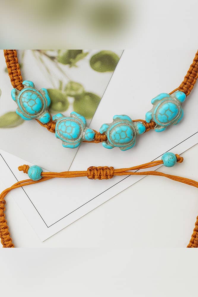 UNISHE – Engroshandel Perlearmbånd – Turkis Turtle boheme armbånd YWYP0013