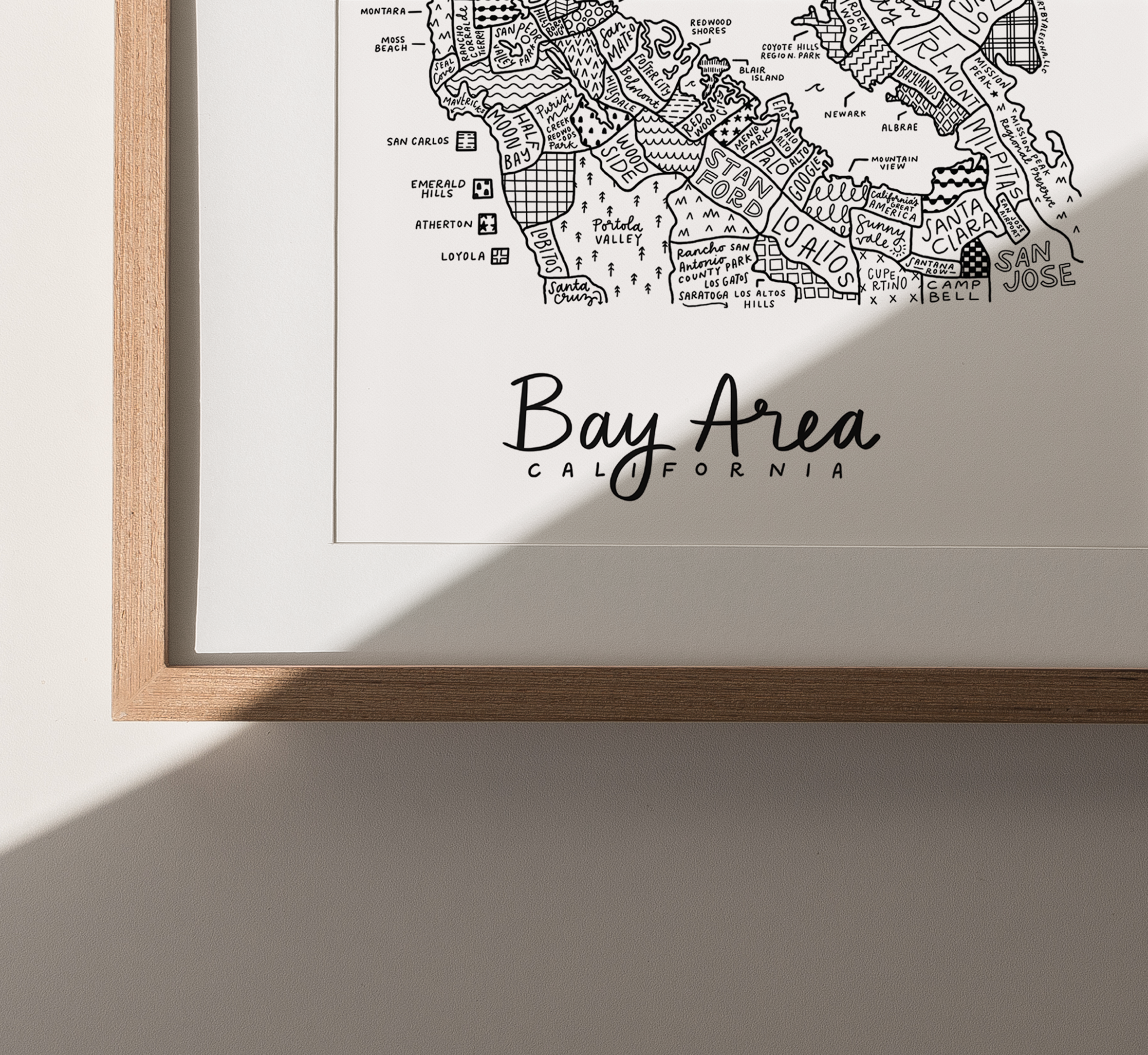 By Aleisha - Wholesale Art Print - Bay Area (San Francisco) Map Print4