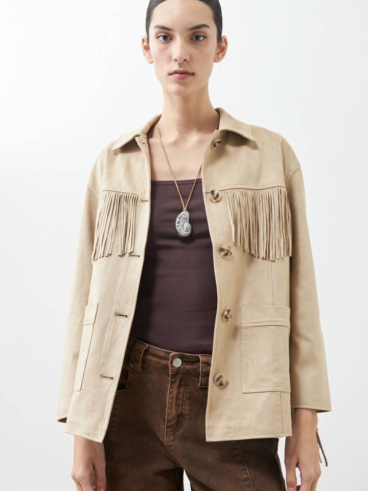 Jacke aus Kunstveloursleder mit Rüschen für den Großhandel von Lolita