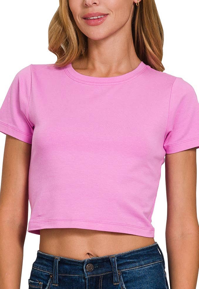 Vanilla Monkey – wholesale Stickad topp - Dam – Bomull Kortärmad Rund hals beskuren topp5