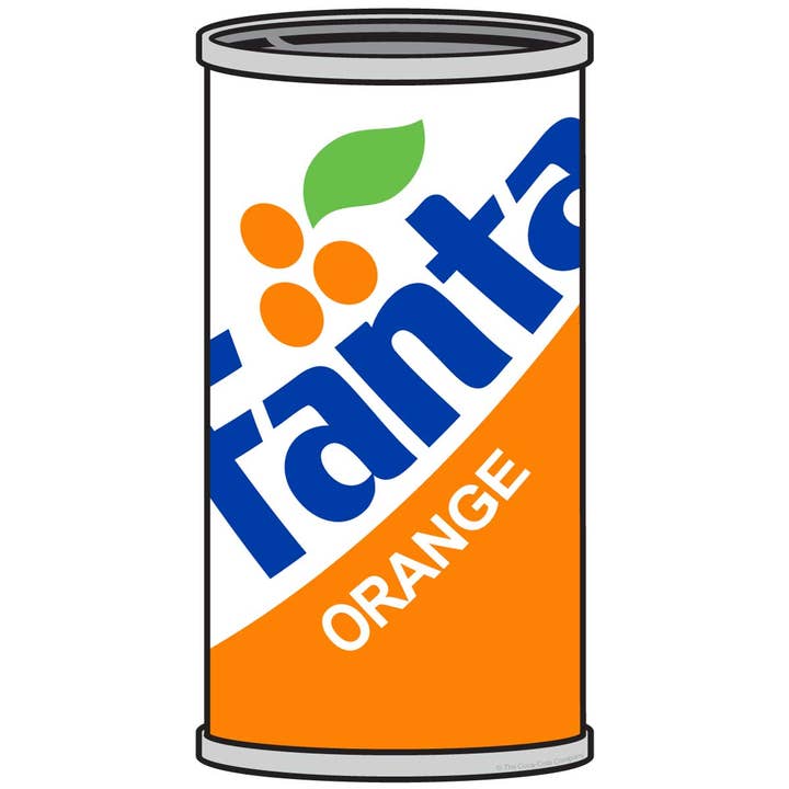 Fanta Orange 1980s Style Can Sticker for wholesale by RetroPlanet
