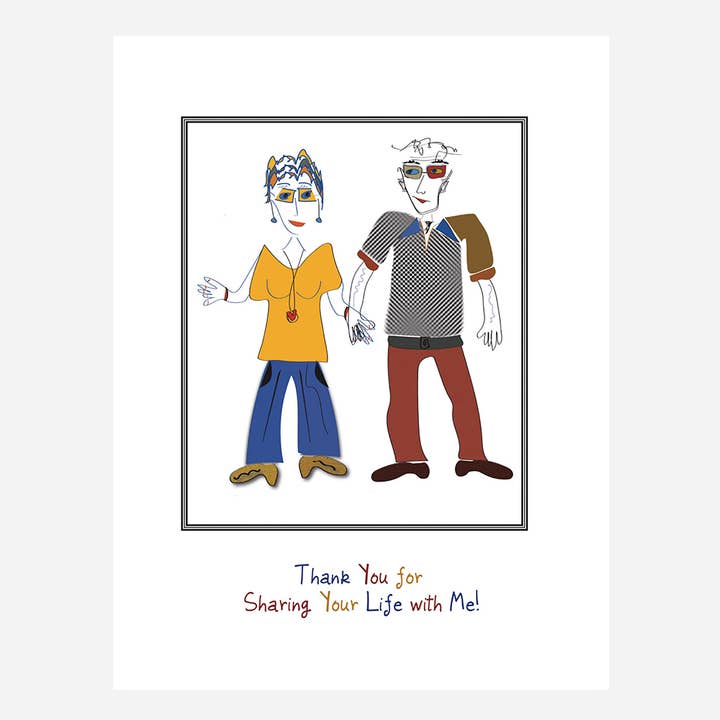 'Jodi & Nick' - TY for Sharing Your Life with Me for wholesale by Curmudgeon Cards - Works of Art on Paper