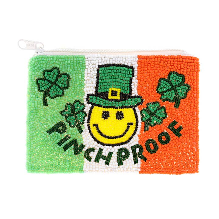 SP Sophia Collection - Wholesale Coin Purse - Women's - Saint Patrick's Pinch Proof Smiley Face Coin Bag